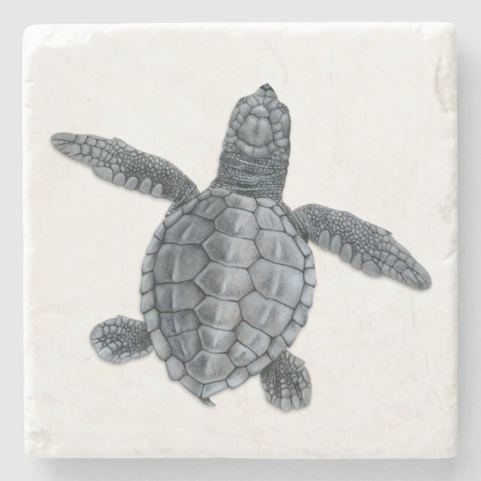 Olive Ridley Zee Turtle Stone Onderzetter (Voorkant)