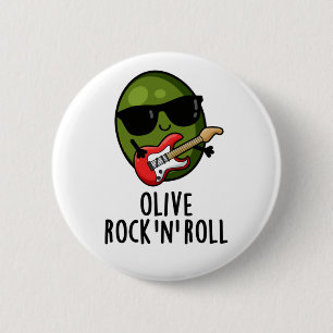 Olive Rock en Roll Cute Rocker Olive Pun Ronde Button 5,7 Cm