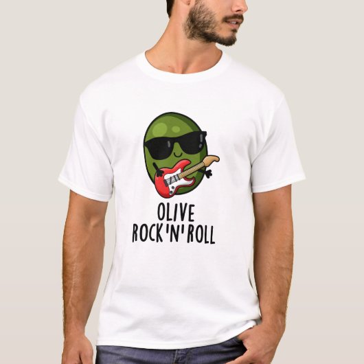 Olive Rock En Roll Grappige Rocker Olive Pun T-shirt (Voorkant)