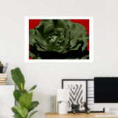 Olive Rose w/Red Anegelhair textured Background  Poster (Thuiskantoor)