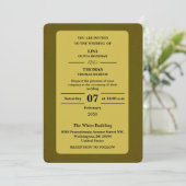 Olive Rust Earthy Wedding Invitation Kaart (Staand voorkant)