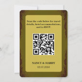 Olive Rust Earthy Wedding Invitation Kaart (Achterkant)