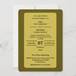 Olive Rust Earthy Wedding Invitation Kaart