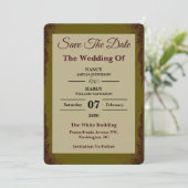 Olive Rust Earthy Wedding Save The Date (Staand voorkant)