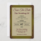 Olive Rust Earthy Wedding Save The Date (Voorkant)