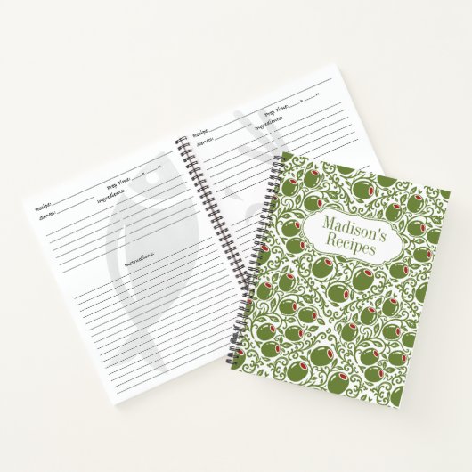 Olive Rustic Farmhouse French Country Recipe Notitieboek (Binnen)