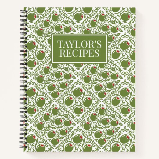 Olive Rustic Farmhouse French Country Recipe Notitieboek (Voorkant)