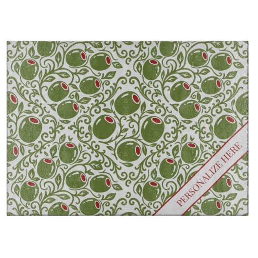 Olive Rustic Farmhouse French Country Recipe Snijplank (Voorkant)