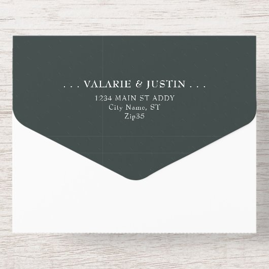 Olive Rustic Wedding All In One Uitnodiging (Achterzijde)