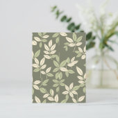 Olive Sage Botanical Leaves Pattern Briefkaart (Staand voorkant)