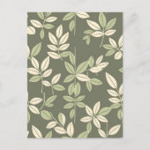 Olive Sage Botanical Leaves Pattern Briefkaart (Voorkant)