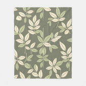 Olive Sage Botanical Leaves Pattern Fleece Deken (Voorkant)