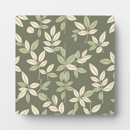 Olive Sage Botanical Leaves Pattern  Fotoplaat (Voorkant)