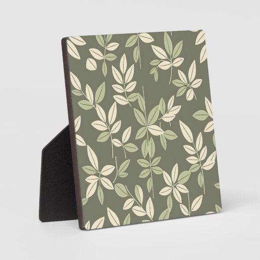 Olive Sage Botanical Leaves Pattern  Fotoplaat (Voorkant)