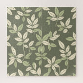 Olive Sage Botanical Leaves Pattern Legpuzzel (Verticaal)