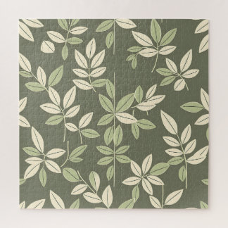 Olive Sage Botanical Leaves Pattern Legpuzzel