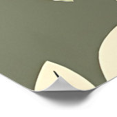 Olive Sage Botanical Leaves Pattern Poster (Hoek)