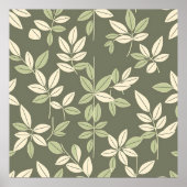 Olive Sage Botanical Leaves Pattern Poster (Voorkant)