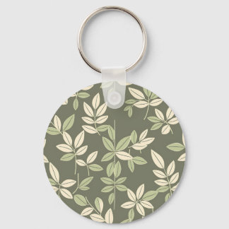Olive Sage Botanical Leaves Pattern Sleutelhanger