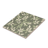 Olive Sage Botanical Leaves Pattern  Tegeltje (Zijkant)