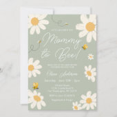 Olive Sage Daisy Retro Mama naar Bee Baby shower Kaart (Voorkant)