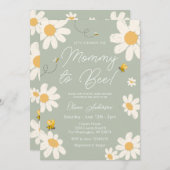 Olive Sage Daisy Retro Mama naar Bee Baby shower Kaart (Voorkant / Achterkant)