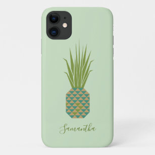 Olive Sage Green Gold Geometric Pineappel Aangepas Case-Mate iPhone Case