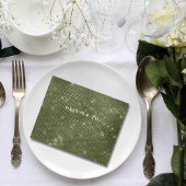 Olive Sage Green Shimmer Faux Burlap E-mail Websit All In One Uitnodiging