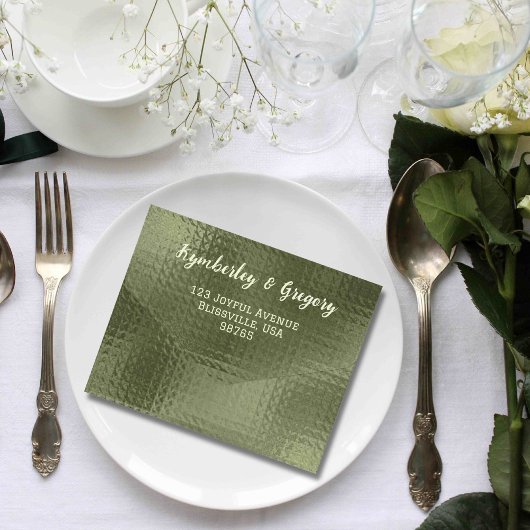 Olive Sage Groene Shimmer Achtergrond All In One Uitnodiging