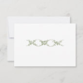 Olive Sage Toile de Jouy Cherub Wedding RSVP Card (Achterkant)