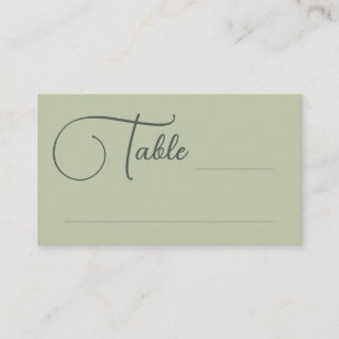 Olive  Script Tafel Bruiloft Escort Kaart Plaatskaartje