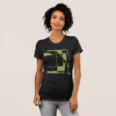 Olive Shapes Lines MCM-geïnspireerde geometrische  T-shirt (Voorkant volledig)