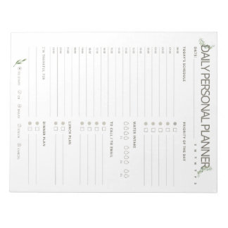 Olive Simple Daily Planner Notitieblok