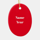 Olive Skin Male Mechanic Kerstannament +Name Keramisch Ornament (Achterkant)