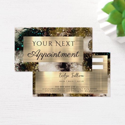 Olive smaragdgroene waterverf afspraakkaart visitekaartje (Bureau)