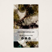 Olive smaragdgroene waterverf bijsluiter visitekaartje (Achterkant)