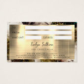 Olive smaragdgroene waterverf cadeaubon visitekaartje (Achterkant)