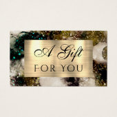 Olive smaragdgroene waterverf cadeaubon visitekaartje (Voorkant)