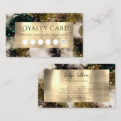 Olive smaragdgroene waterverf loyaliteitskaart visitekaartje (Voorkant / Achterkant)
