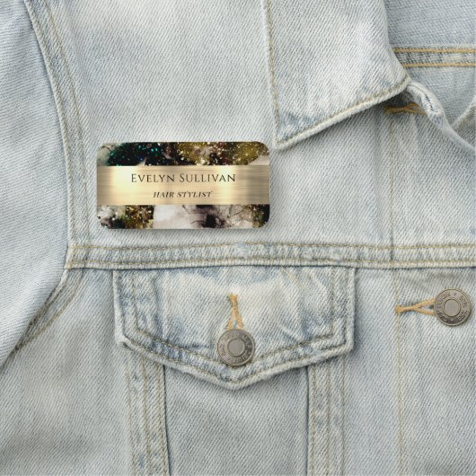 Olive smaragdgroene waterverf naamplaatje (In situ)