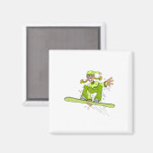 Olive Snowboard Girl Magneet (Voorkant / Achterkant)