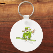 Olive Snowboard Girl Sleutelhanger (Voorkant)
