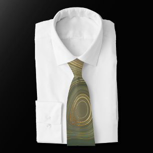 Olive Strata   Aardgroen en goudinkepagaat Stropdas