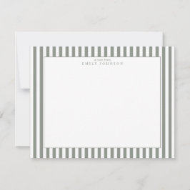 Olive Striped Note Card Kaart