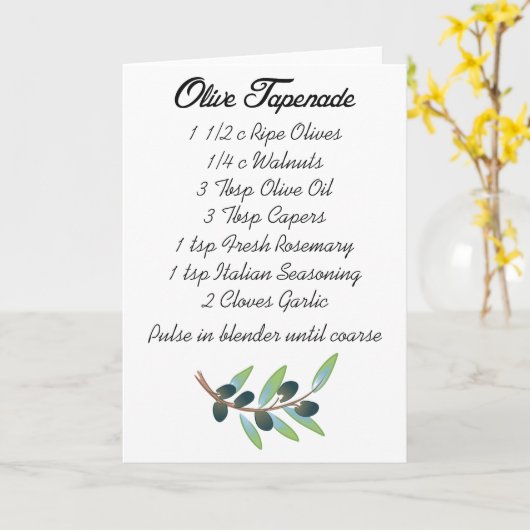 Olive Tapenade Kaart (Gele Bloem)