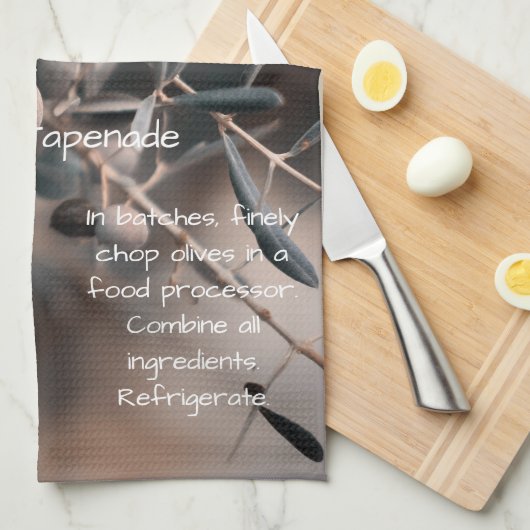 Olive Tapenade recipe, homemade, Kitchen Theedoek (Quarter Fold)