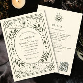 Olive  Tarot Gothic Wedding QR Uitnodiging