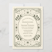Olive Tarot Gothic Wedding QR Uitnodiging (Voorkant)