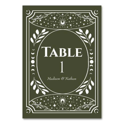 Olive Tarot Gotische Trouwtafel Kaart (Achterkant)