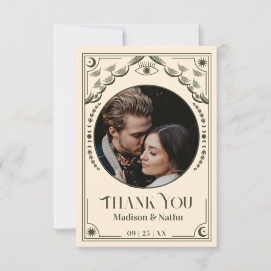 Olive Tarot Kaart Foto bruiloft Dank u (Voorkant)